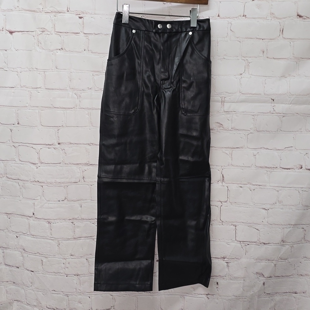 Blank NYC The Baxter Black Faux Leather Pants NWT